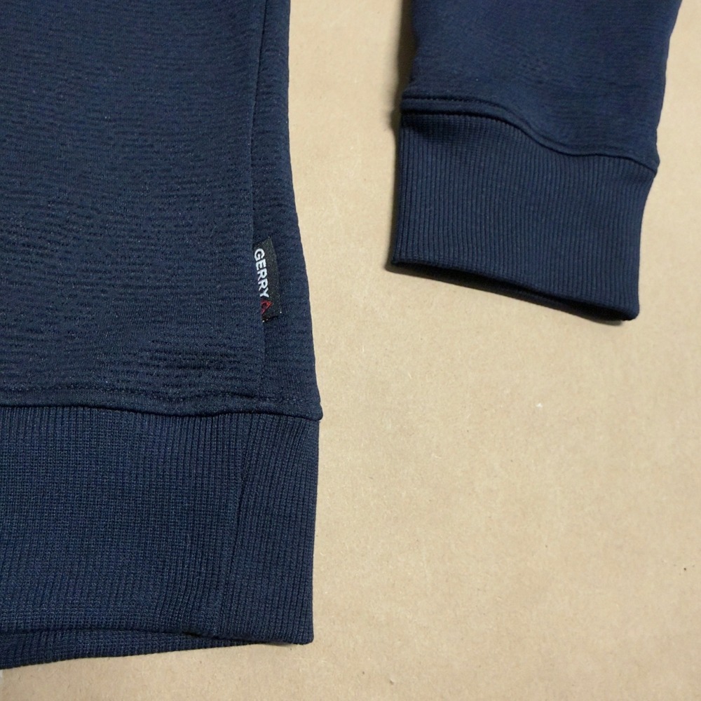 NWT Gerry Mens Textured Crew Neck Sweatshirt Blue 4-Way‎ Stretch Pullover M - Picture 4 of 10